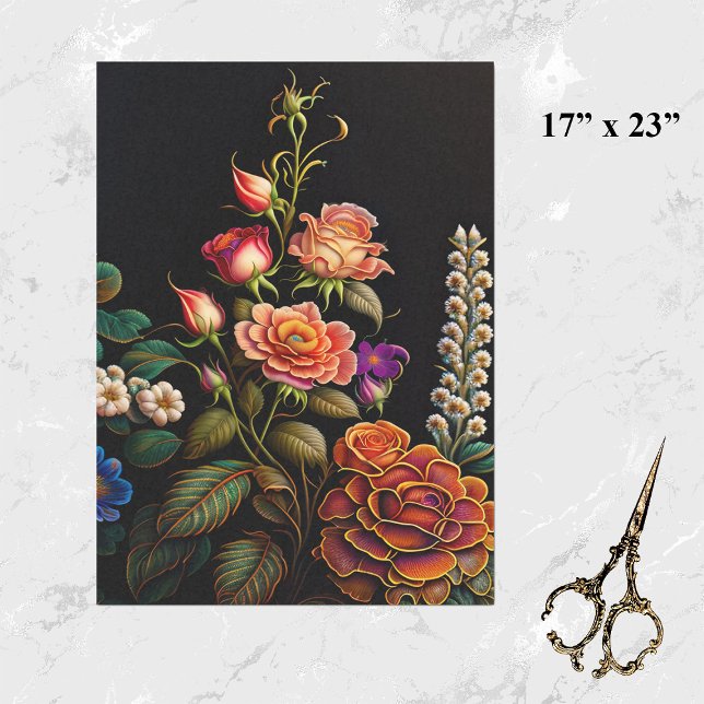 Floral Pink Rose Bouquet Artwork Large Tissue Paper (Creator Uploaded)