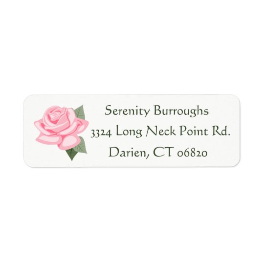 Floral Pink Rose Flower - Wedding Party Flowers Return Address Label