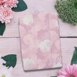 Floral Pink Rose Pattern Monogram iPad Cover<br><div class="desc">Add your initial to this pretty pink floral smart cover. Design inspired by the beautiful  pink roses that were blooming in my garden.</div>
