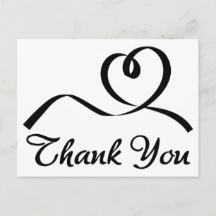Floral Pink Rose Thank You Flower Mint Wedding Postcard