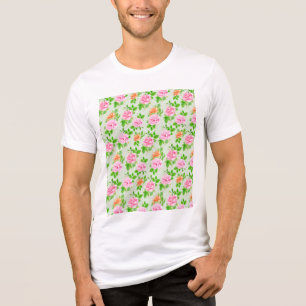 Floral Pink Roses Pattern-23670 Tri-Blend Shirt