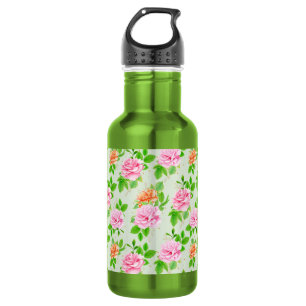 Floral Pink Roses Pattern 532 Ml Water Bottle