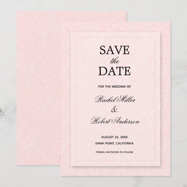 Floral Pink Save The Date (Front/Back)