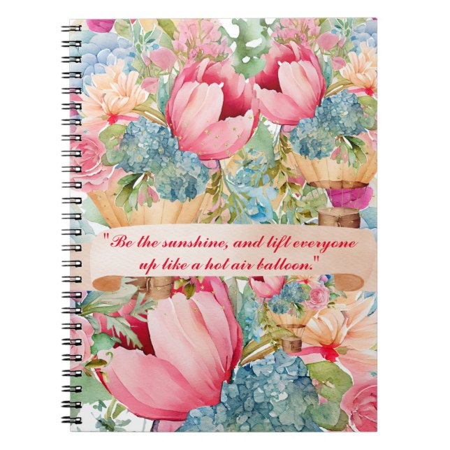Floral Pink Spiral Photo Notebook (Front)