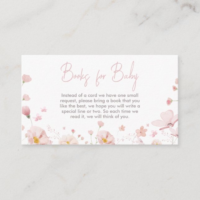 Floral Pink Spring Baby in Bloom Books for Baby Enclosure Card (Front)