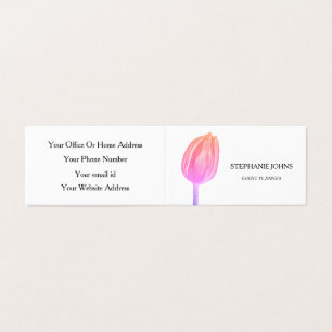 Floral Pink Tulips Art Wedding White Event Planner Business Card