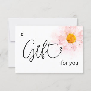 *~* Floral Pink Watercolor Daisy Heart Minimalist