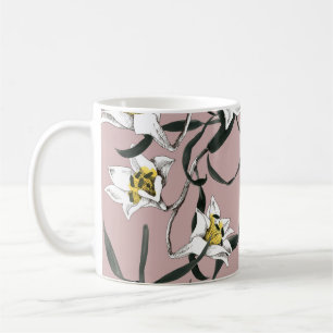 Floral Pink: Watercolor Hand-Drawn Pattern Coffee Mug