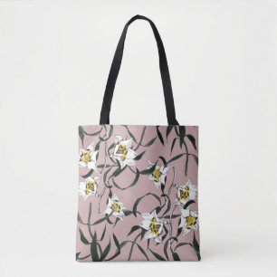 Floral Pink: Watercolor Hand-Drawn Pattern Tote Bag