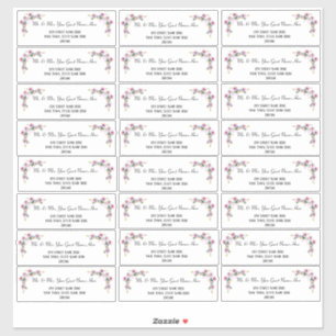 Floral Pink Wedding Address Labels