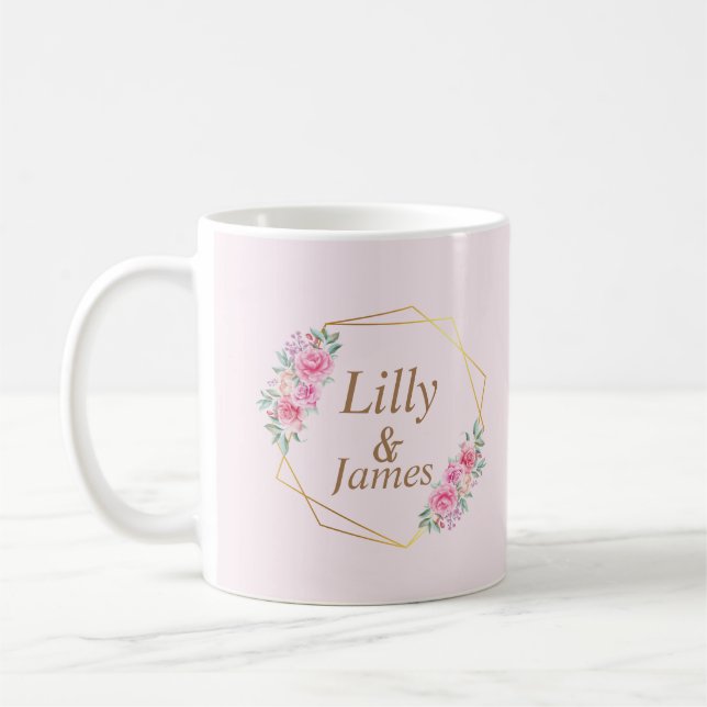 Floral Pink wedding  Coffee Mug (Left)