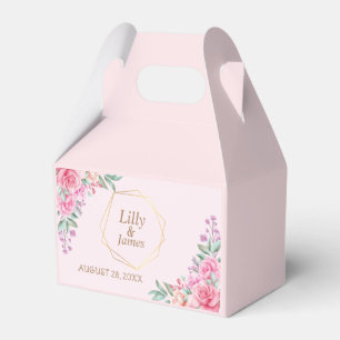 Floral Pink wedding Favour Box