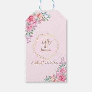 Floral Pink wedding   Gift Tags