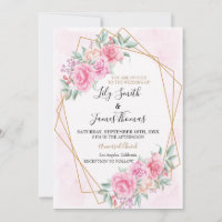 Floral Pink wedding Invitation