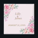 Floral Pink wedding    Magnet<br><div class="desc">Floral Pink wedding magnet, This elegant and idyllic wedding invitation is perfect and a great idea for your wedding day. It's features a marriage feast, engagement, Valentine's day, Bachelor Party, Bachelorette Party, Bridal Shower, Engagement, Engagement Announcement, Save the Date Wedding and romantic occasions. It's artistic, luxurious, modern, unique, and original....</div>