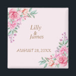 Floral Pink wedding    Magnet<br><div class="desc">Floral Pink wedding magnet, This elegant and idyllic wedding invitation is perfect and a great idea for your wedding day. It's features a marriage feast, engagement, Valentine's day, Bachelor Party, Bachelorette Party, Bridal Shower, Engagement, Engagement Announcement, Save the Date Wedding and romantic occasions. It's artistic, luxurious, modern, unique, and original....</div>
