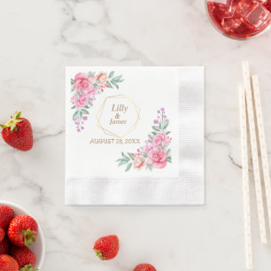 Floral Pink wedding Napkin