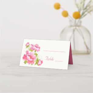 Floral Pink Wedding Peony Wedding Party Escort Place Card