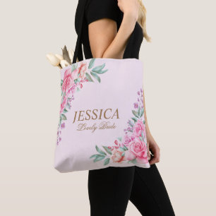 Floral Pink wedding Tote Bag