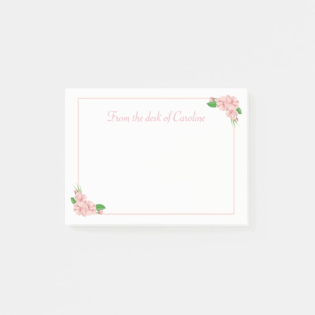 Floral Pink & White Flowers - Shabby Chic, Country Post-it Notes (Front)