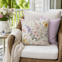 Floral Pink Yellow Lilac Wildflowers 