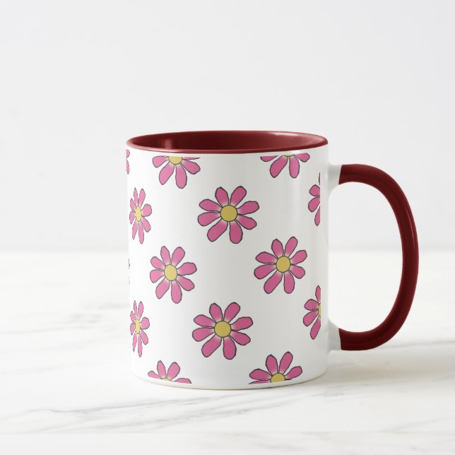 Floral pink yellow mug (Right)