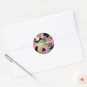Floral pinky classic round sticker