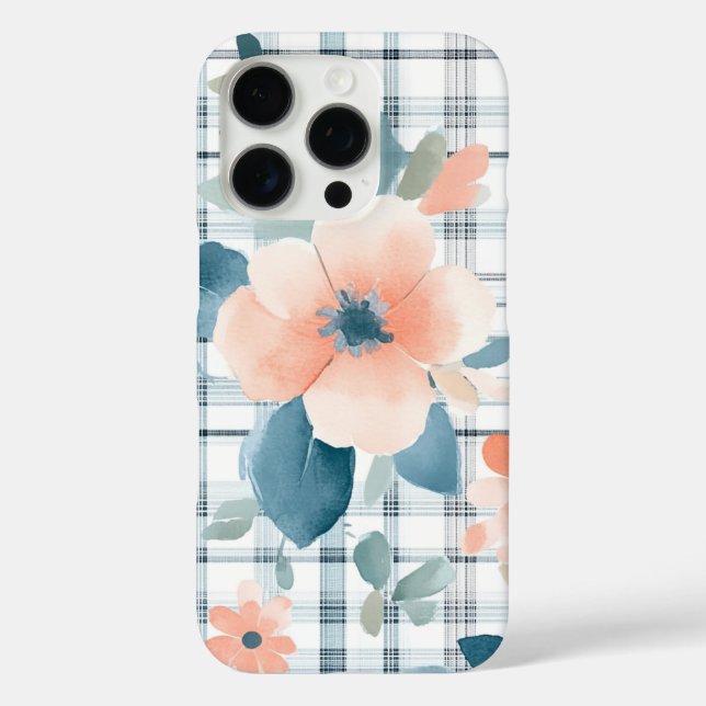Floral Plaid Case-Mate iPhone Case (Back)