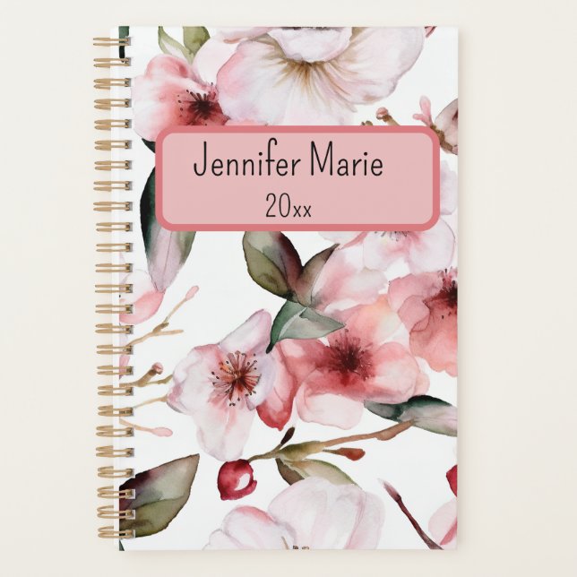 Floral Planner Personalise with Name, Year (Front)