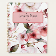 Floral Planner Personalise with Name, Year