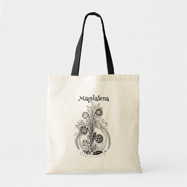 Floral plant Intricate Ink Art -  Tote Bag (Front)