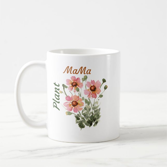 Floral Plant MaMa - Plant Mum Gift Coffee Mug (Left)