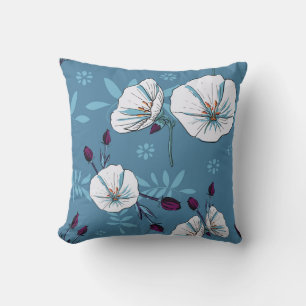 Floral plants botanical seamless pattern backgroun cushion
