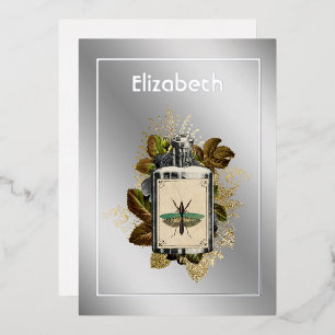 Floral Poison Lotion Halloween Gothic Foil Invitat