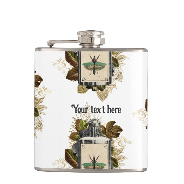 Floral Poison Lotion Halloween Gothic Hip Flask (Front)