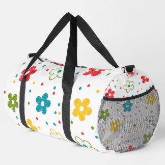 Floral Polka Dot Pattern Duffle Bag
