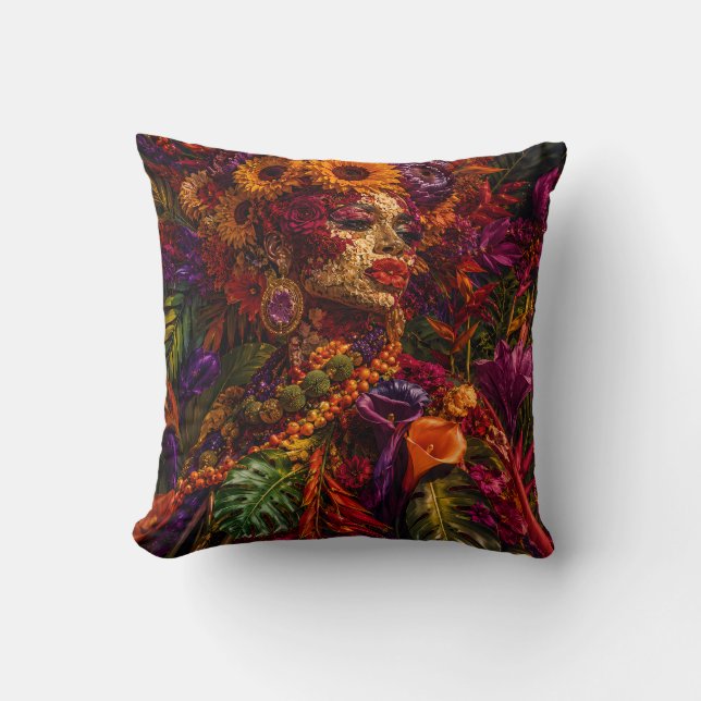 floral pop, african queen, botanical cushion (Front)