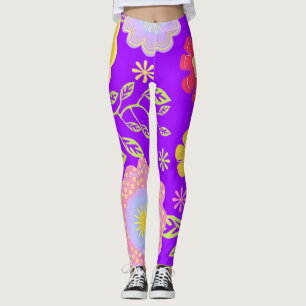Floral Pop Art Painting Pattern Leggings