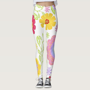 Floral Pop Art Painting Pattern Leggings