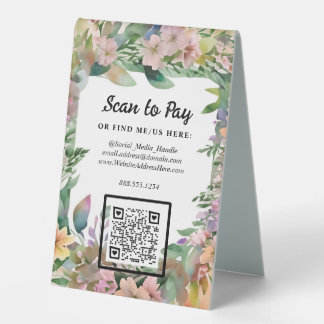 Floral Pop-Up Market Vendor Scan To Pay QR code