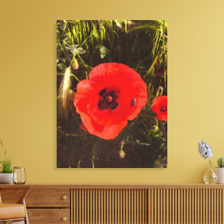 Floral Poppy Dreamer – Botanical Fantasy Art  Canvas Print
