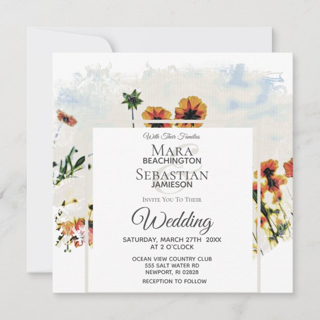 *~* Floral Poppy Field  Painting AR9 Invitation (Front)