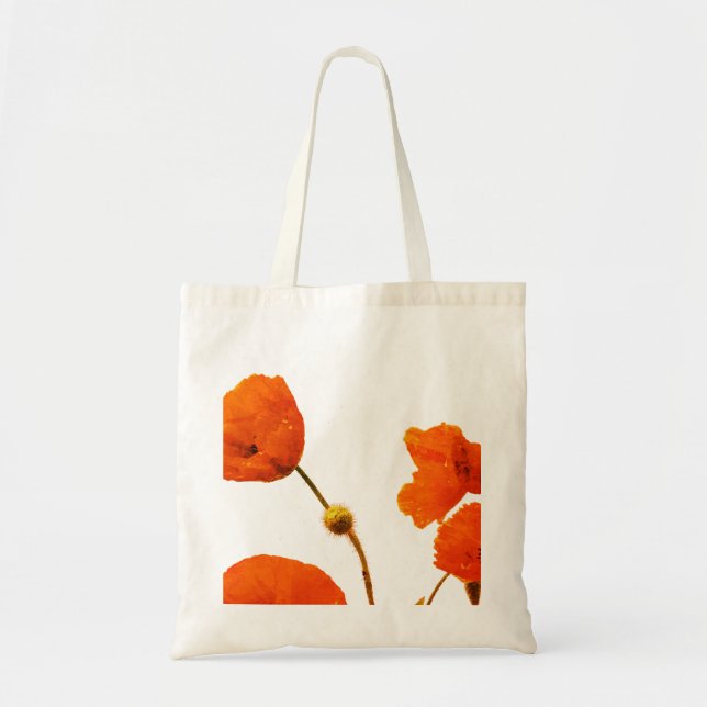 Floral Poppy Flower Bridesmaid Gift Favour Wedding Tote Bag (Front)