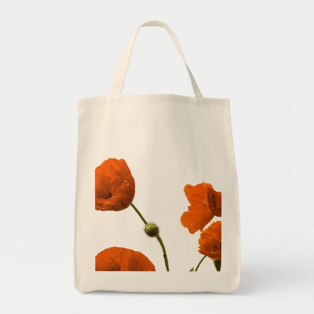 Floral Poppy Flower Bridesmaid Weddings Gift Favou Tote Bag (Front)