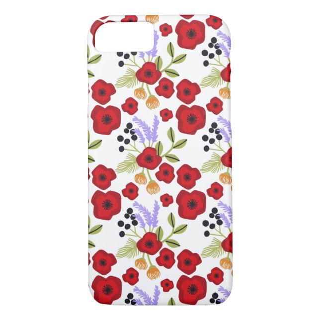 Floral  poppy  red Case-Mate iPhone case (Back)