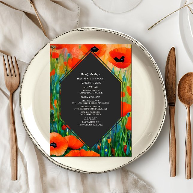 Floral Poppy Wedding Menu (Creator Uploaded)