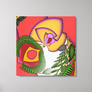 Floral Portrait Exploded Canvas Print