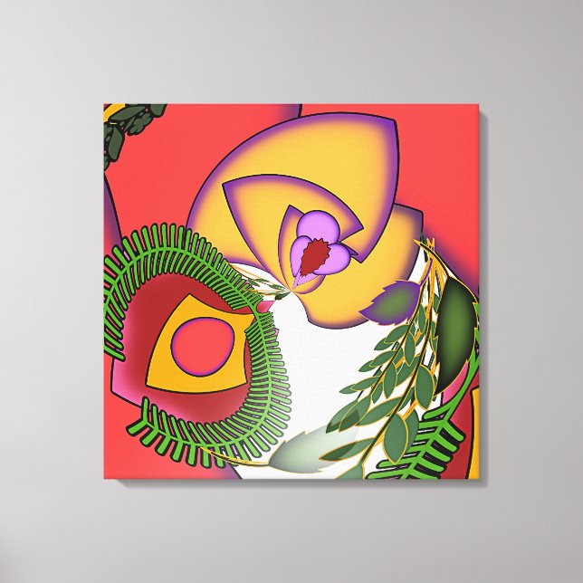 Floral Portrait Exploded Canvas Print (Front)