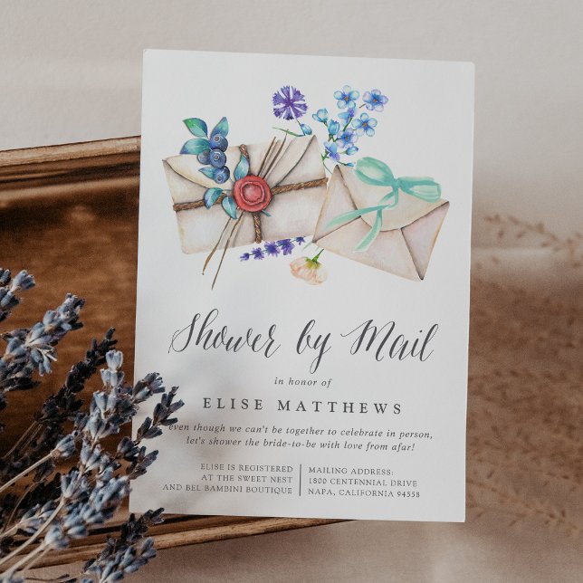 Floral Post Virtual Baby or Bridal Shower By Mail Invitation (Creator Uploaded)