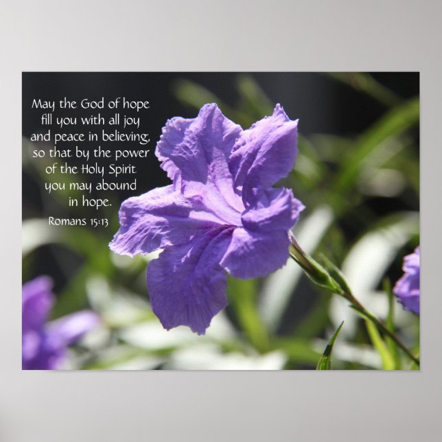 Floral Poster w/ Bible verse about hope and faith (Front)